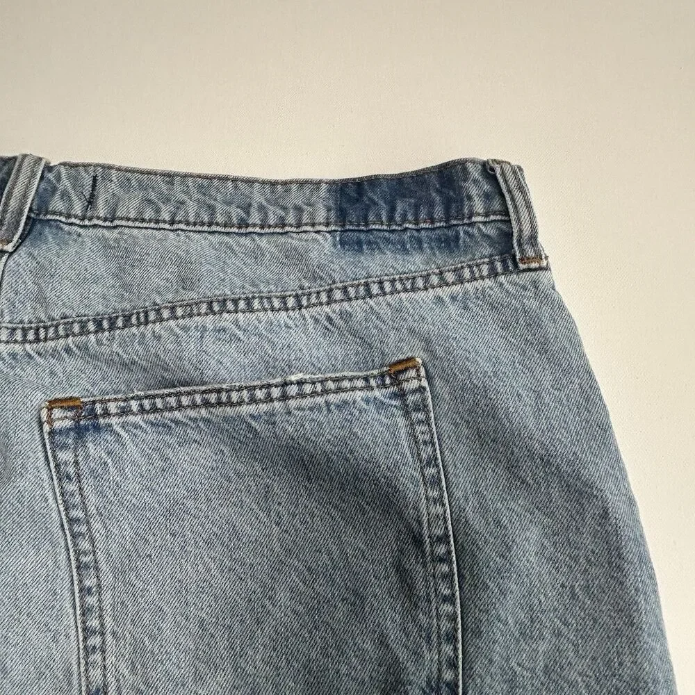 High Rise Denim Midi Jean Skirt Front Slit Abercrombie & Fitch Size 33/16 - Picture 8 of 8